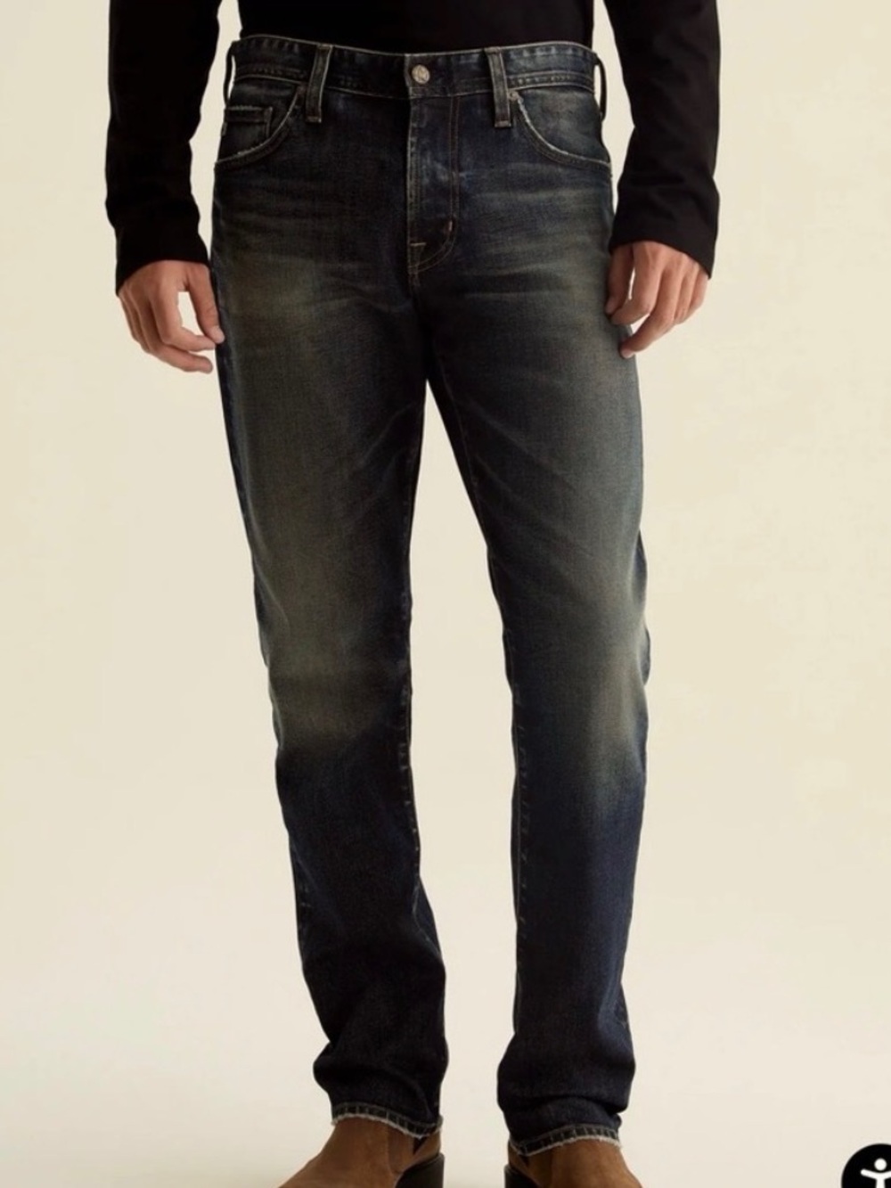 Ag Adriano Goldschmied Dark Gray/Black Denim Everett Jeans